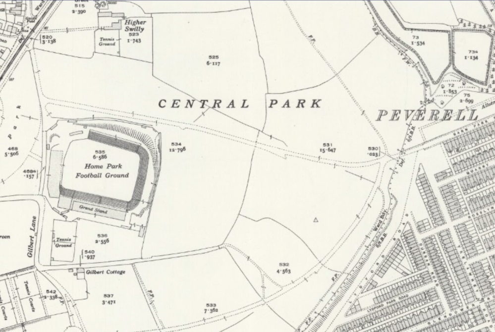 Plymouth - Home Park : Map credit National Library of Scotland
